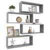 vidaXL Wall Shelf Set of 4 Concrete gray Engineered wood Medium