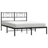 vidaXL Bed Frame Black Powder-Coated Steel Full Bed Frame Rectangular