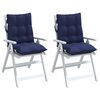 vidaXL Lowback Chair Cushion Set of 2 Navy blue Oxford fabric