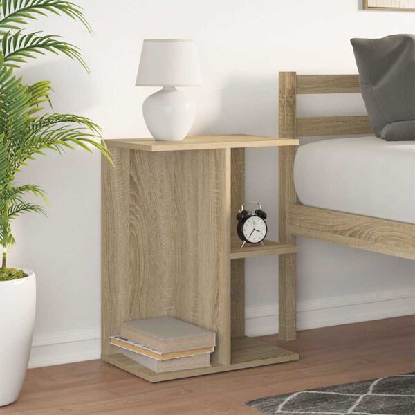 vidaXL Bedside Table Sonoma Oak Engineered Wood Medium Bedside Table