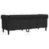 vidaXL Chesterfield Sofa Black Polyester, Solid Wood, Plywood 3-Seater