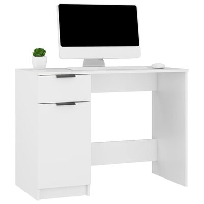vidaXL Desk White 39.4"x19.7"x29.5" Engineered Wood