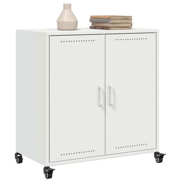 vidaXL Sideboard White Cold-rolled steel Medium Sideboard Rectangular