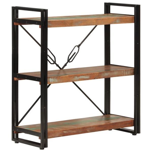 vidaXL Bookcase Mixed wood finish and black iron