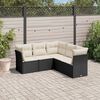 vidaXL Garden Sofa Set Black PE Rattan Large Removable Covers