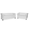 vidaXL Sofa White Faux leather 2-seater and 3-seater Chesterfield Sofa
