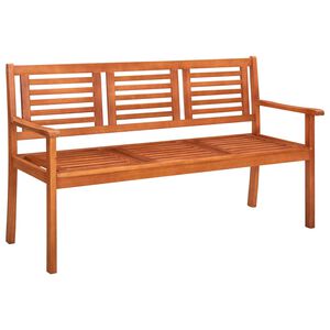 vidaXL Bench Natural Brown Solid Eucalyptus Wood Large Durable