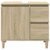 vidaXL Bathroom Cabinet Sonoma Oak Engineered wood, solid eucalyptus wood