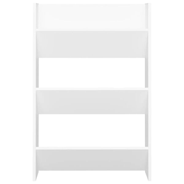 vidaXL Wall Shoe Cabinet White 23.6"x7.1"x35.4" Engineered Wood