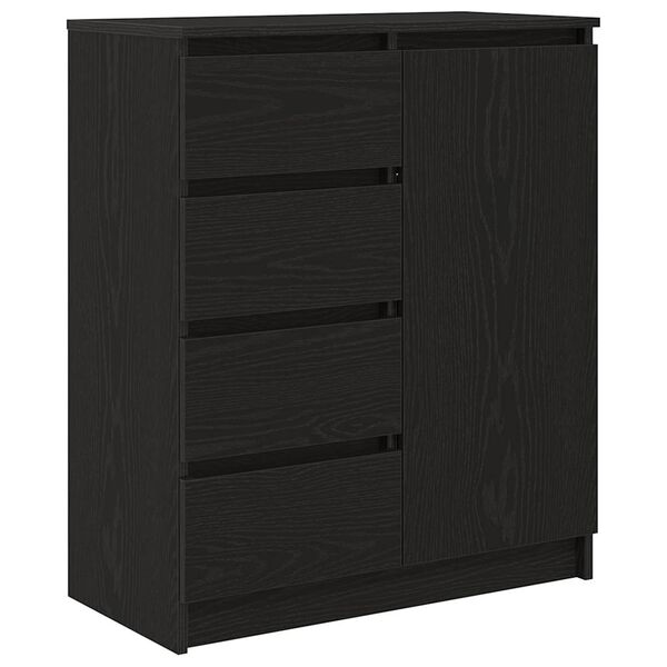 vidaXL Sideboard Black Oak Engineered Wood Medium Sideboard