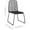 vidaXL Dining Set Black PVC Rattan, Powder-Coated Steel, Glass 5-piece