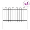 vidaXL Garden Fence 8 pcs Grey 44.62 x 3.94 ft Powder-coated Steel
