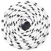 vidaXL Braided Boat Rope White 0.24 "x328.1 ' Polyester