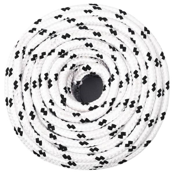 vidaXL Braided Boat Rope White 0.24 "x328.1 ' Polyester