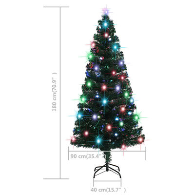 vidaXL Artificial Christmas Tree with Stand/LED 70.9" Fiber Optic