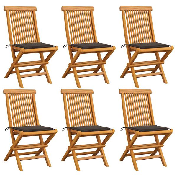 vidaXL Patio Chair Set of 6 Taupe