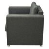 vidaXL Sofa Set Dark Grey Polyester fabric, Wooden frame, Chrome-plated legs