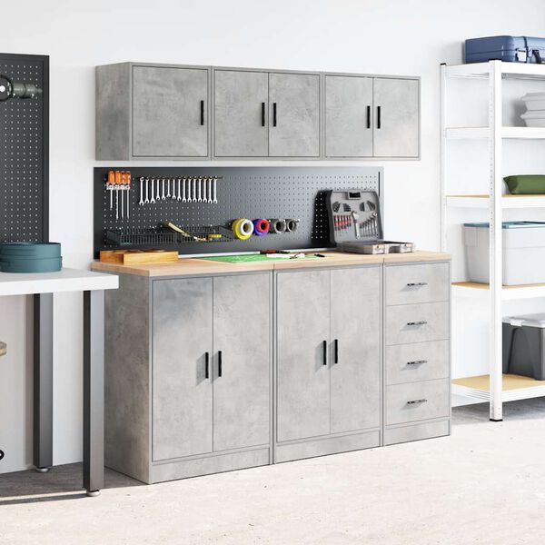 vidaXL Garage Wall Cabinets 2 pcs Concrete Grey Engineered Wood