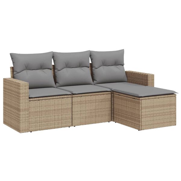 vidaXL Garden Sofa Set Beige and Light Grey