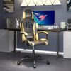 vidaXL Gaming Chair Black and Gold Faux Leather
