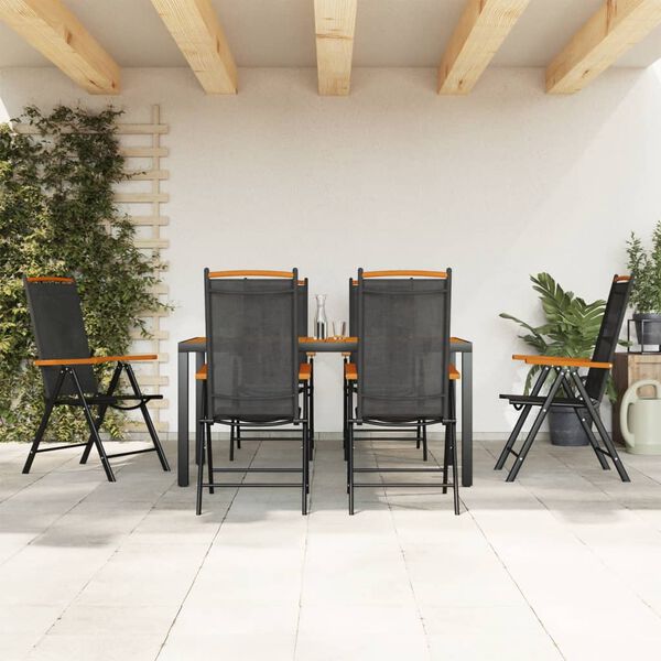 vidaXL Garden Dining Set Black and brown