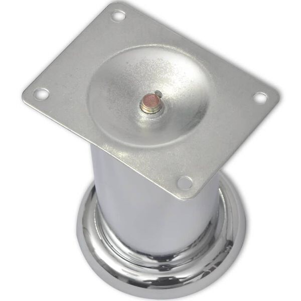 vidaXL Sofa Leg Set of 4 Chrome Iron Standard Sofa Legs Cylindrical