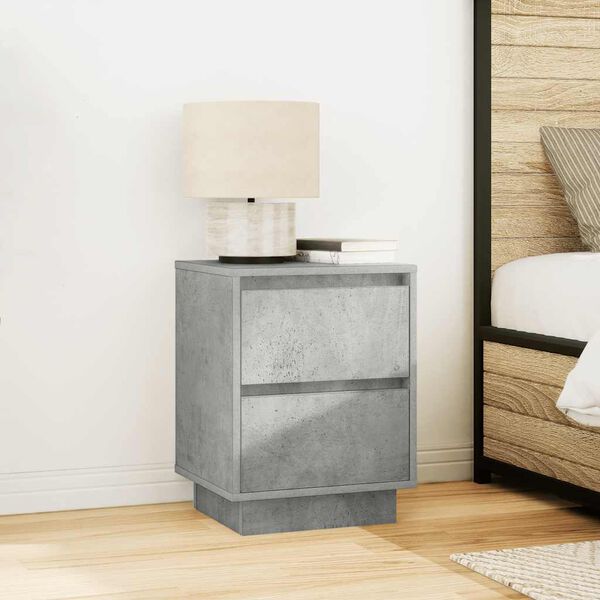 vidaXL Bedside Cabinet Concrete grey Engineered wood Medium