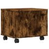 vidaXL Printer Stand with Wheels Smoked Oak 16.1"x12.6"x13.6"