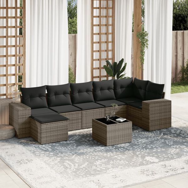 vidaXL Garden Sofa Set Grey, Dark Grey