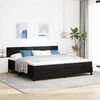 vidaXL LED Box Spring Bed with Mattress Black 78.74 x 78.74 in Velvet