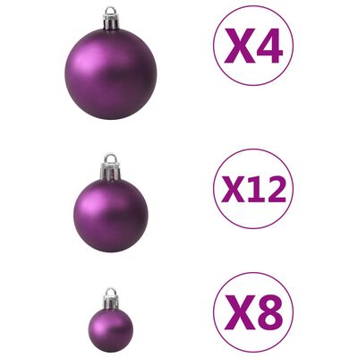 vidaXL 100 Piece Christmas Ball Set Purple