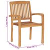 vidaXL Garden Chair Set of 2 Natural Teak