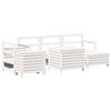 vidaXL Garden Sofa Set White Solid pine wood Modular Garden Sofa Set