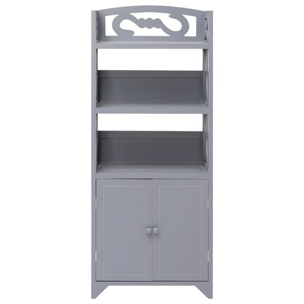 vidaXL Bathroom Cabinet Grey Paulownia wood and MDF Medium