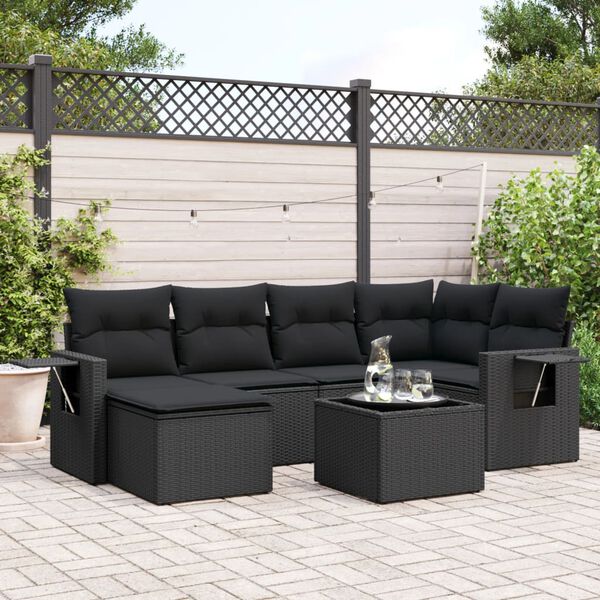 vidaXL Garden Sofa Set Black