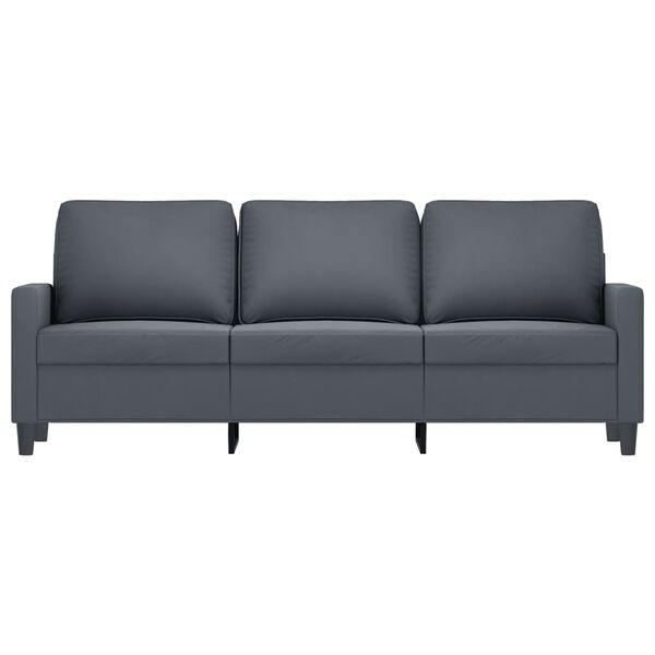 vidaXL 3-Seater Sofa Dark Gray Velvet, Metal, Foam 3-Seater