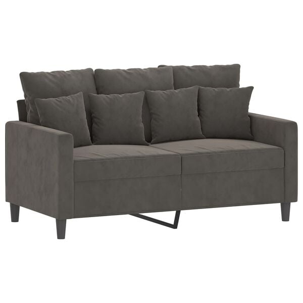 vidaXL 2-Seater Sofa Dark Gray 47.2" Velvet