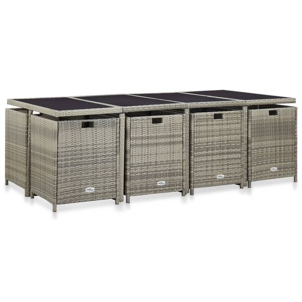 vidaXL Outdoor Dining Set Grey