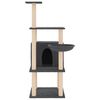 vidaXL Cat Tree Dark Grey Engineered wood, Plush, Sisal Tall Cat Trees