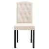 vidaXL Dining Chair Set of 2 Cream Fabric Standard Durable