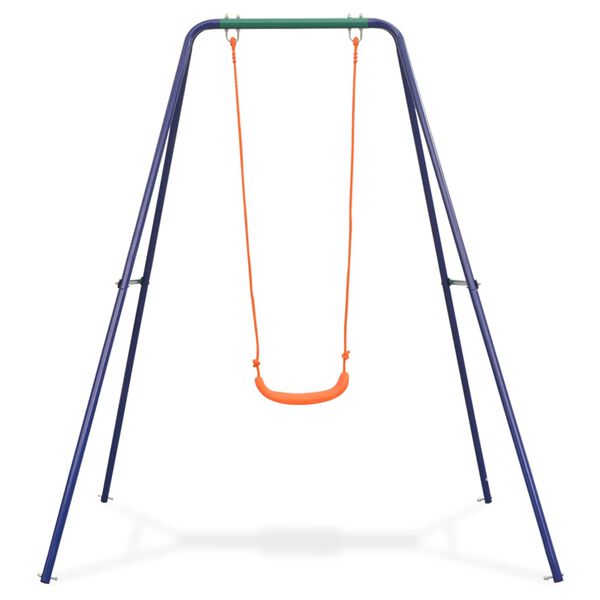 vidaXL Single Swing Blue, Green, Orange Steel and Plastic Single Durable