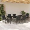 vidaXL Garden Dining Set with Cushion 7 pcs Grey Poly Rattan
