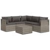 vidaXL Garden Lounge Set Grey PE rattan, powder-coated steel, polyester, PVC