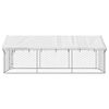 vidaXL Dog Kennel Silver Galvanized steel Large Dog Kennel Rectangular