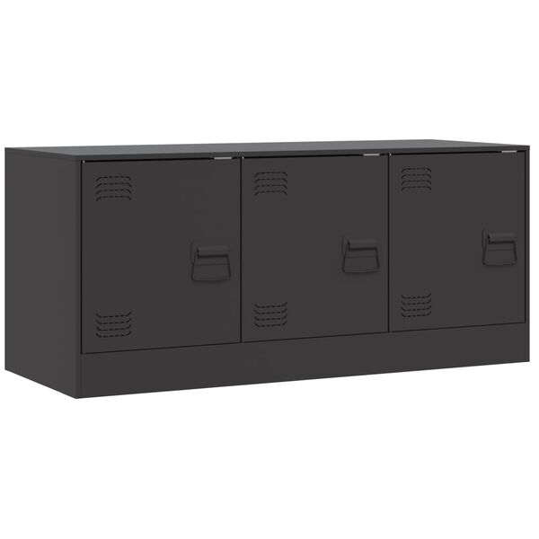 vidaXL TV Cabinet Black Cold-rolled steel Medium TV Cabinet