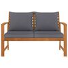 vidaXL Garden Bench Dark Grey, Wood Color Solid Acacia wood, Polyester