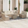 vidaXL Garden Sofa Set Beige PE rattan Large Adjustable Feet