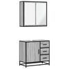 vidaXL Bathroom Furniture Set Gray Sonoma Engineered wood, metal Medium
