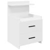 vidaXL Bedside Cabinet Set of 2 White Engineered wood Medium
