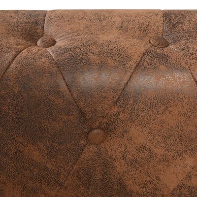 vidaXL Chesterfield Corner Sofa 6-Seater Brown Faux Leather